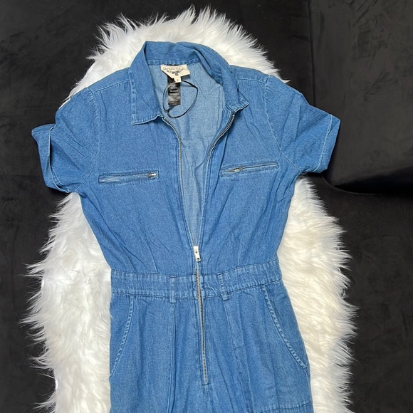 Demin Wide Leg Jumpsuit - Picture 4 of 7